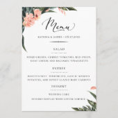 Moderne Hochzeit der Korallenkorallen Menükarte (Vorderseite)