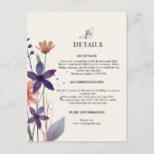 Moderne Hochzeit der Lila Wildblume Begleitkarte (Vorderseite)