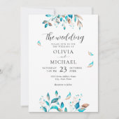 Moderne Hochzeit der Marine Einladung (Vorderseite)