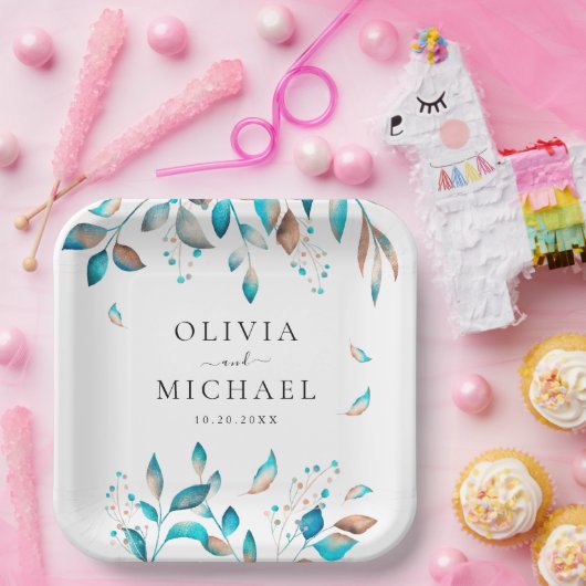 Moderne Hochzeit der Marine Pappteller (Party)