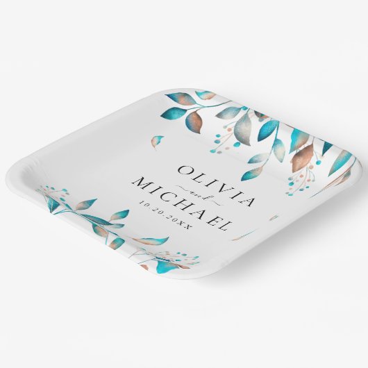 Moderne Hochzeit der Marine Pappteller (Gewinkelt)