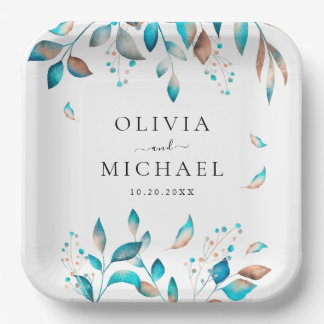 Moderne Hochzeit der Marine Pappteller