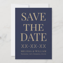 Moderne Hochzeit der Marine Save The Date