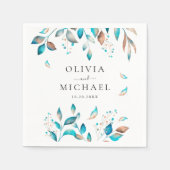 Moderne Hochzeit der Marine Serviette (Vorderseite)