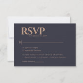 Moderne Hochzeit der Marine und der Rose RSVP Karte (Vorderseite)