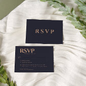Moderne Hochzeit der Marine und der Rose RSVP Karte