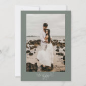 Moderne Hochzeit der Minimalistischen Szene Grüne Einladung (Rückseite)