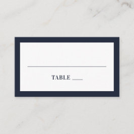 Moderne Hochzeit der Navy mit Blumen. Blau-elegant Platzkarte