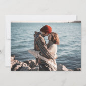 Moderne Hochzeit der Navy mit zwei Fotos retten da Save The Date (Rückseite)