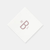 Moderne Hochzeit der Rose Monogram Serviette (Ecke)