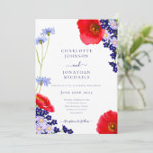 Moderne Hochzeit der Seestreitkräfte mit blauer El Einladung (Stehend Vorderseite)