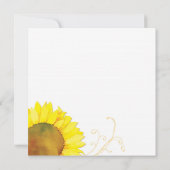 Moderne Hochzeit der Sonnenblumen Einladung (Rückseite)