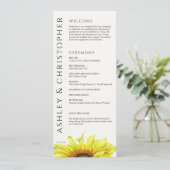 Moderne Hochzeit der Sonnenblumen Programm (Stehend Vorderseite)