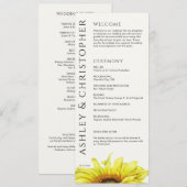 Moderne Hochzeit der Sonnenblumen Programm (Vorne/Hinten)
