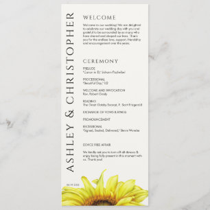 Moderne Hochzeit der Sonnenblumen Programm