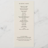 Moderne Hochzeit der Sonnenblumen Programm (Rückseite)