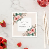 Moderne Hochzeit der tropischen Flora Boho Serviette (Beispiel)