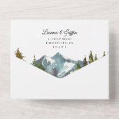 Moderne Hochzeit der Wasserfarben All In One Einladung (Rückseite)