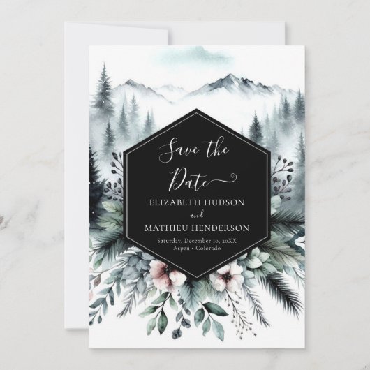 Moderne Hochzeit der Wasserfarben Save The Date (Vorderseite)