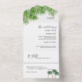 Moderne Hochzeit der Wasserfarbenpalme All In One Einladung (Innen Boden)