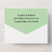 Moderne Hochzeit der Wasserfarbenpalme All In One Einladung (Rückseite)