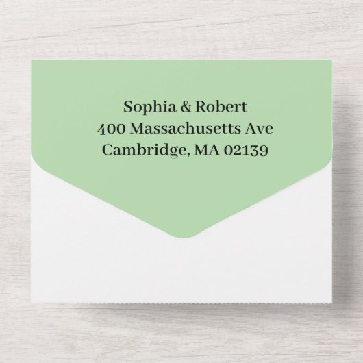 Moderne Hochzeit der Wasserfarbenpalme All In One Einladung (Rückseite)