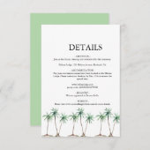 Moderne Hochzeit der Wasserfarbenpalme Begleitkarte (Vorne/Hinten)