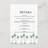 Moderne Hochzeit der Wasserfarbenpalme Begleitkarte (Vorderseite)