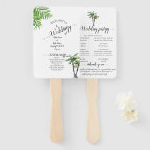 Moderne Hochzeit der Wasserfarbenpalme Fächer (Vorne und Hinten)