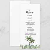 Moderne Hochzeit der Wasserfarbenpalme Menükarte (Vorne/Hinten)