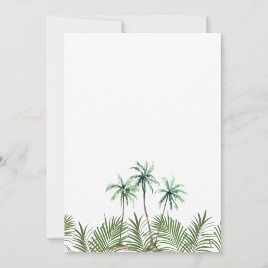 Moderne Hochzeit der Wasserfarbenpalme Save The Date (Rückseite)