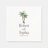 Moderne Hochzeit der Wasserfarbenpalme Serviette (Vorderseite)