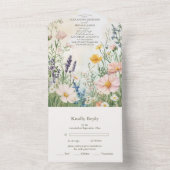 Moderne Hochzeit der Wildblume All In One Einladung (Innen Boden)