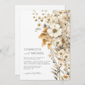 Moderne Hochzeit der Wildblume Einladung (Vorne/Hinten)