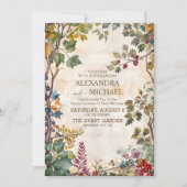 Moderne Hochzeit der Wildblume Einladung (Vorderseite)