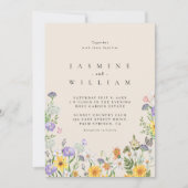 Moderne Hochzeit der Wildblume Einladung (Vorderseite)