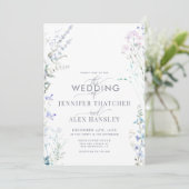 Moderne Hochzeit der Wildblume Einladung (Stehend Vorderseite)