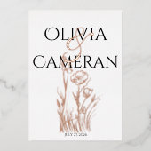 Moderne Hochzeit der Wildblume Folieneinladung (Vorderseite)