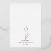 Moderne Hochzeit der Wildblume Folieneinladung (Rückseite)