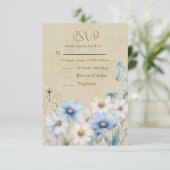 Moderne Hochzeit der Wildblume RSVP Karte (Stehend Vorderseite)