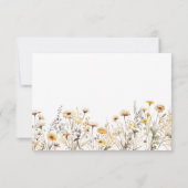 Moderne Hochzeit der Wildblume RSVP Karte (Rückseite)