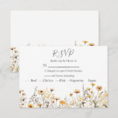 Moderne Hochzeit der Wildblume RSVP Karte (Vorne/Hinten)