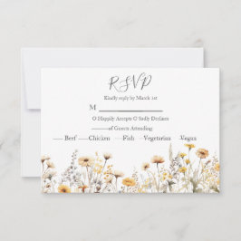 Moderne Hochzeit der Wildblume RSVP Karte