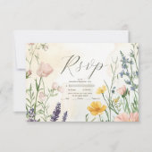 Moderne Hochzeit der Wildblume RSVP Karte (Vorderseite)