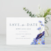 Moderne Hochzeit der Wildblume Save The Date (Stehend Vorderseite)