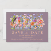 Moderne Hochzeit der Wildblume Save The Date (Vorderseite)