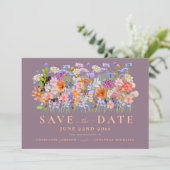 Moderne Hochzeit der Wildblume Save The Date (Stehend Vorderseite)