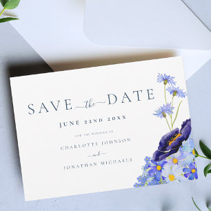 Moderne Hochzeit der Wildblume Save The Date