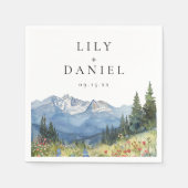 Moderne Hochzeit der Wildblume Serviette (Vorderseite)