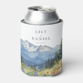 Moderne Hochzeit der Wildblume Watercolor Dosenkühler (Kanne Vorderseite)